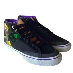 Emerica Mens 8 Skateboard Shoes Omen Hi X Dinosaur Jr Black/Purple NEW